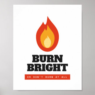 Póster de archivo Llama motivacional que arde con