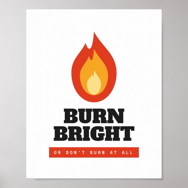 Póster de archivo Llama motivacional que arde con  (Frente)