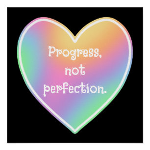 Póster de Arcoíris de Progreso No Perfección