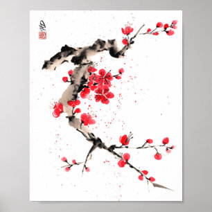 Póster de Armonía de Flor de Crimson