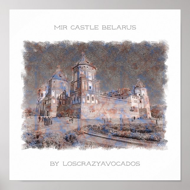 Póster de Arquitectura del Castillo Mir de Bielorr (Frente)
