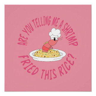 Poster de arroz frito de camarón