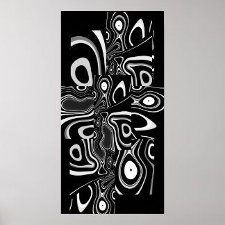 Poster de arte abstracto Blanco negro ultraconserv