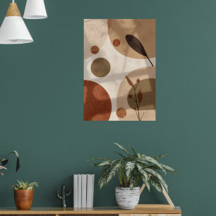 Póster de Arte Abstracto Botánico Terroso Orgáni