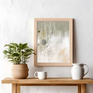 Póster de arte abstracto contemporáneo neutro