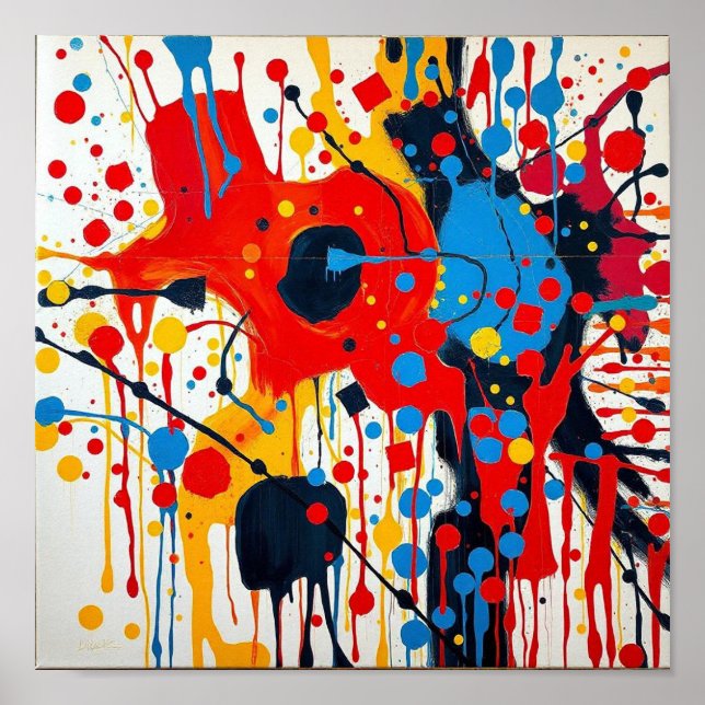 Póster de arte abstracto de estética elegante en a (Frente)