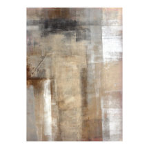 poster de arte abstracto de estilo marrón y beige