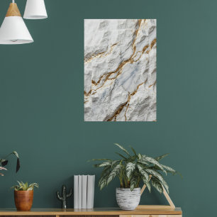 Póster de Arte Abstracto de Mármol de Vena de Oro 