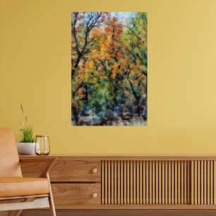 Póster de Arte Abstracto del Roble de las Estacion