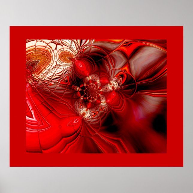 Póster de arte abstracto envuelto en rojo 2 (Frente)