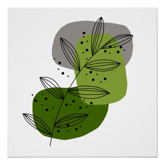 Póster de Arte Abstracto Floral Moderno (Anverso)