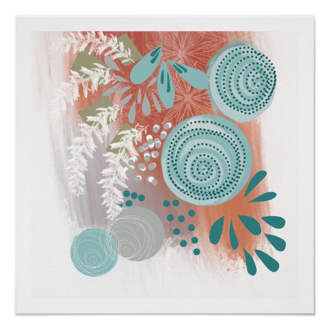 Póster de Arte Abstracto Floral Moderno (Anverso)