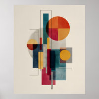 Póster de arte abstracto geométrico Bauhaus colori