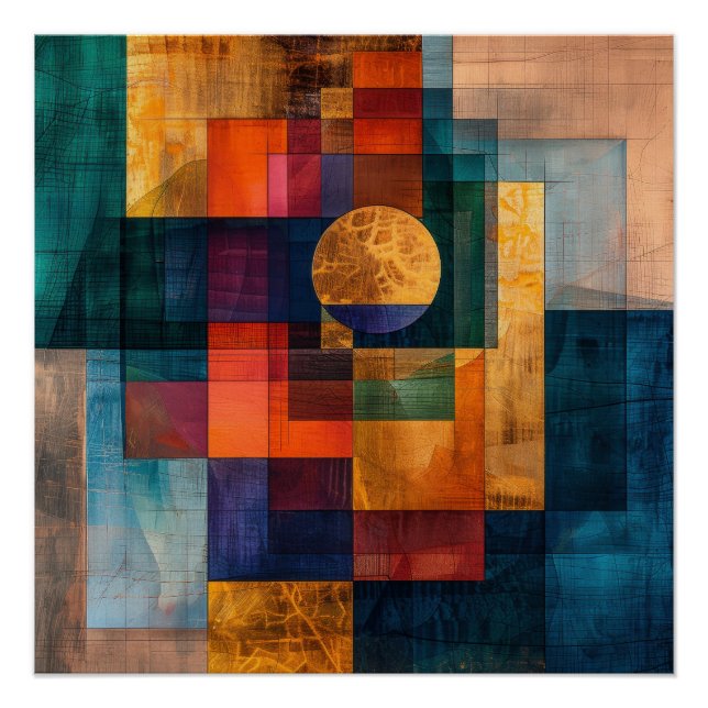 Póster de Arte Abstracto Geométrico de Lujo para P (Anverso)