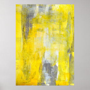 poster de arte abstracto gris y amarillo "Up and D