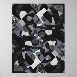 Poster de arte abstracto, impresión moderna en bla