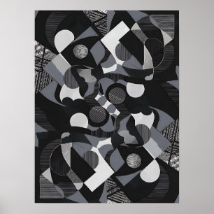 Poster de arte abstracto, impresión moderna en bla