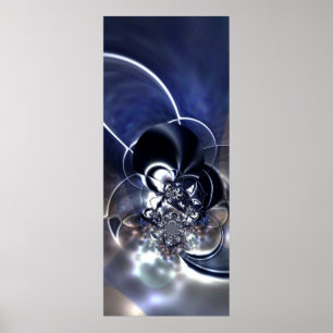 Póster de Arte Abstracto Metal Reflect Azul