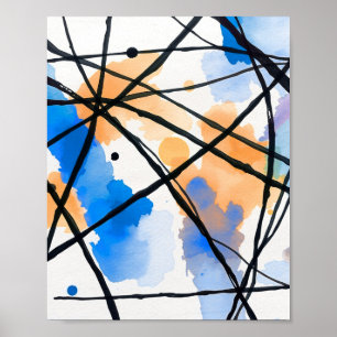 Póster de arte abstracto minimalista moderno de lí