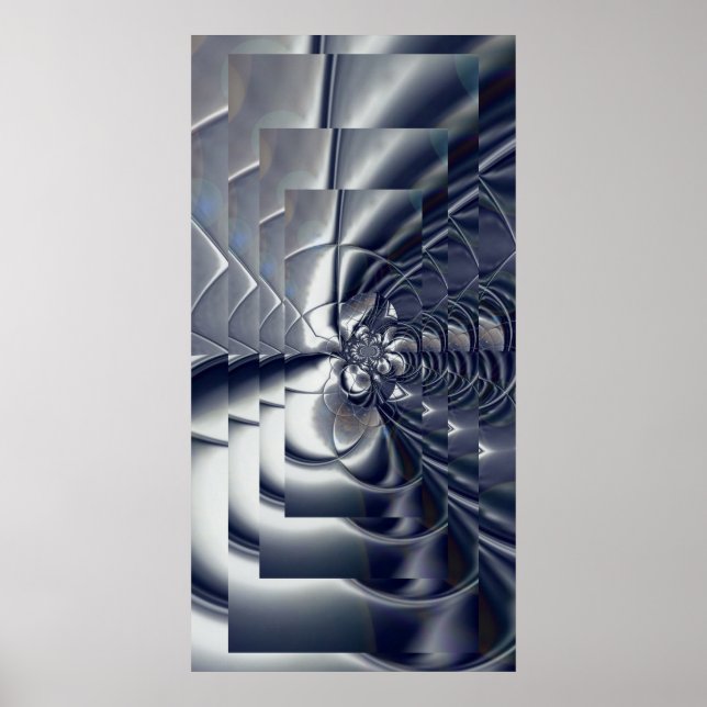 Póster de Arte Abstracto Placa de Plata Cuatro (Frente)