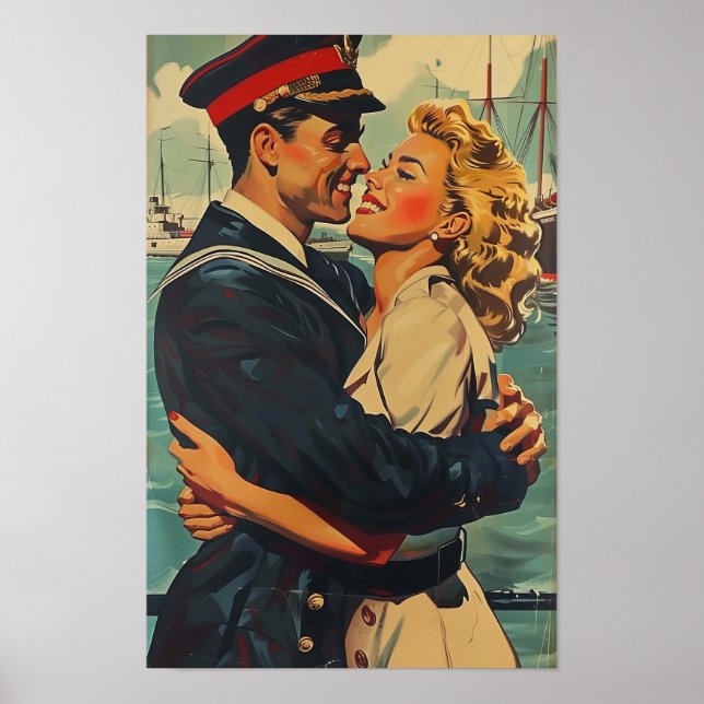 Poster de arte abstracto retro moderno de vintage (Frente)