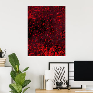 Póster de Arte Abstracto Rojo Romántico en la Pare