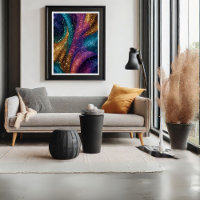 Póster de Arte Abstracto Rosa Brillante