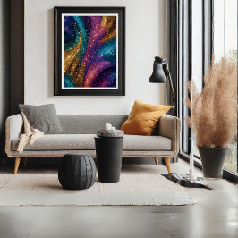 Póster de Arte Abstracto Rosa Brillante