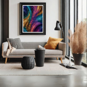 Póster de Arte Abstracto Rosa Brillante