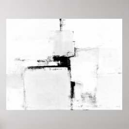 poster de arte abstracto "Surround" en blanco y ne