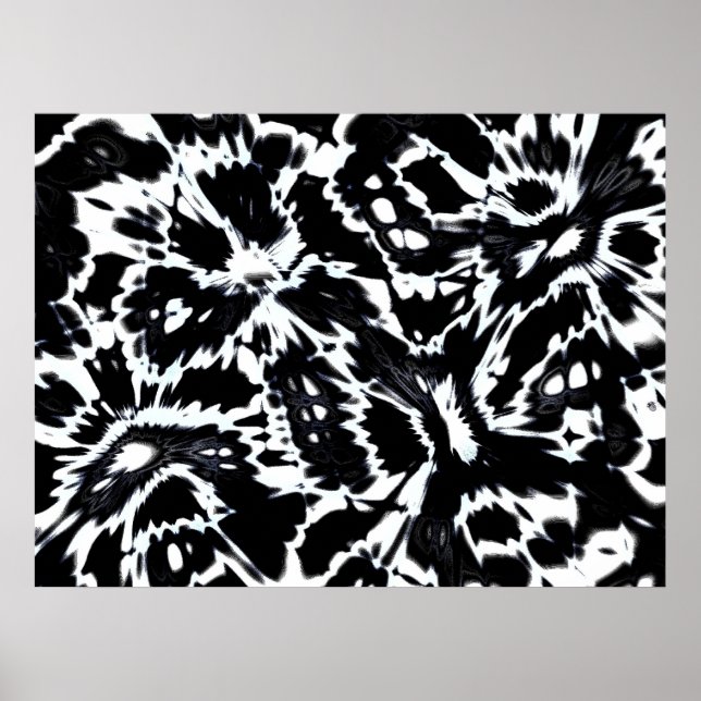 Poster de arte abstracto y fanático sobre blanco n (Frente)