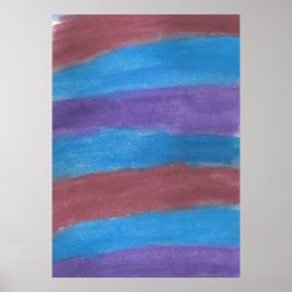 Poster de arte acuarela abstracto a rayas