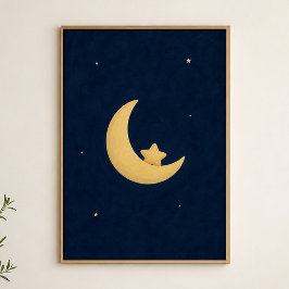 Póster de arte acuarela celestial Cuna Creciente