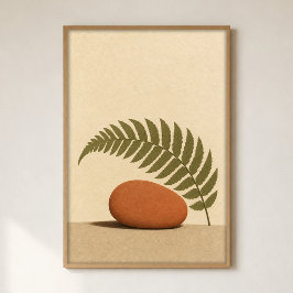 Póster de arte acuarela Cottagecore de piedra y he