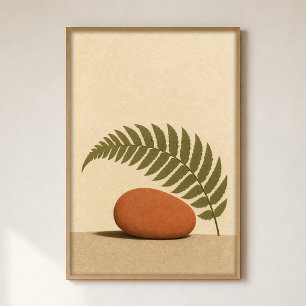 Póster de arte acuarela Cottagecore de piedra y he