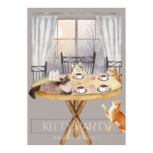 Póster de Arte Acuarela "Fiesta de Kitty Parte 2"