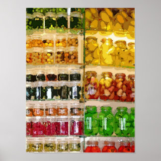Poster de arte acuarela para conservar comida en l