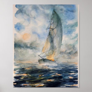 Poster de arte acuático Stormy Seas