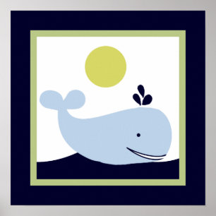 Poster de arte Ahoy Mate/Nautical/Whale Wall