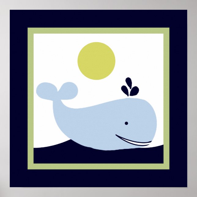 Poster de arte Ahoy Mate/Nautical/Whale Wall (Frente)