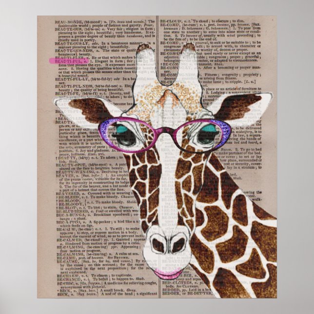 Poster de arte alterado Funky Giraffe (Frente)