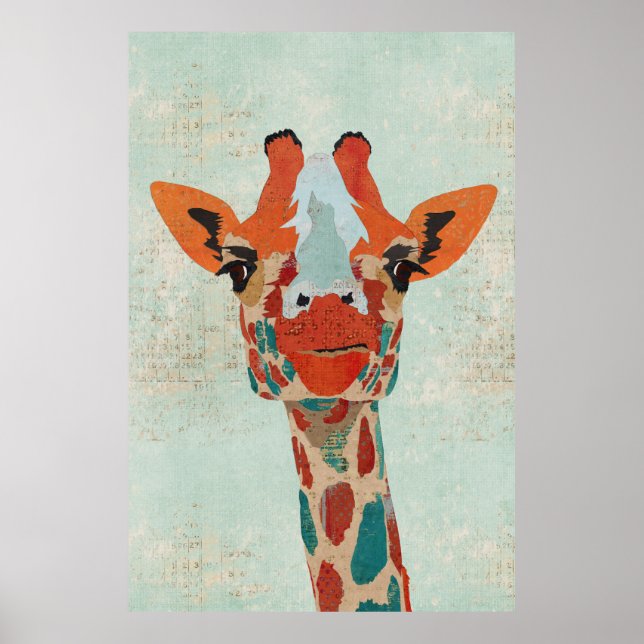 Poster de arte Amber Peeking Giraffe (Frente)