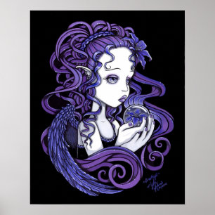 poster de arte "Amethyst" Crystal Ball Angel