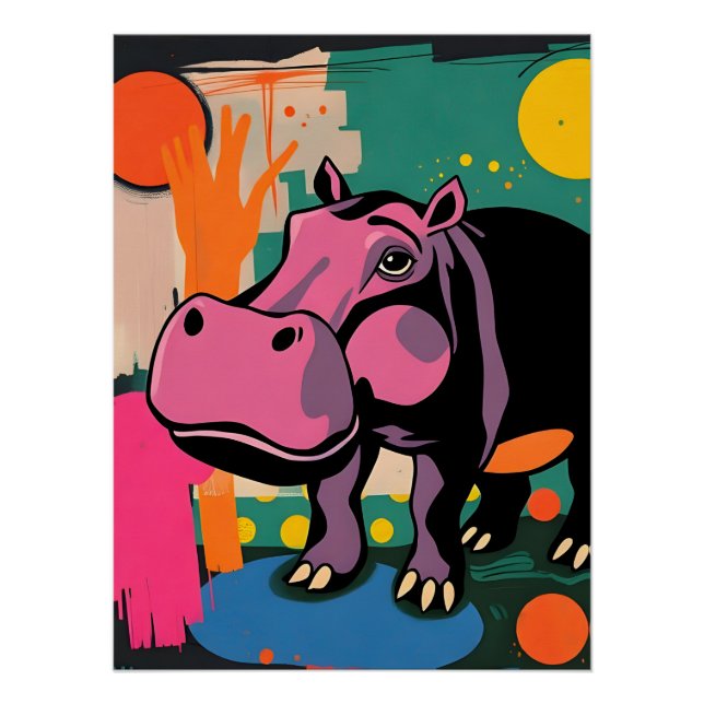 Poster de arte animal expresivo colorista (Anverso)