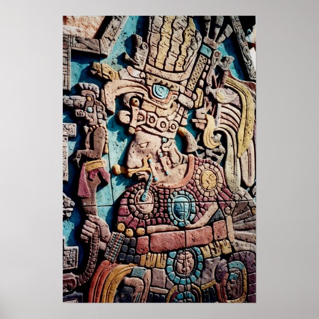Poster de arte Azteca Inca High Priest Pyramid (Frente)