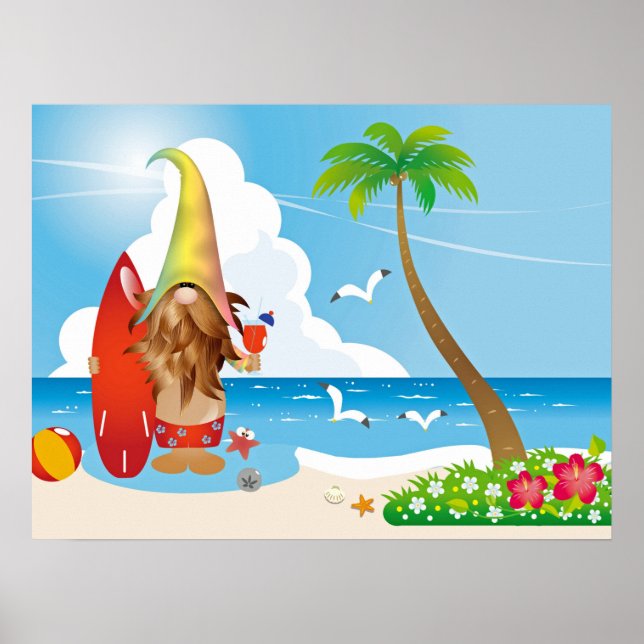 Poster de arte Beach Gnome (Frente)