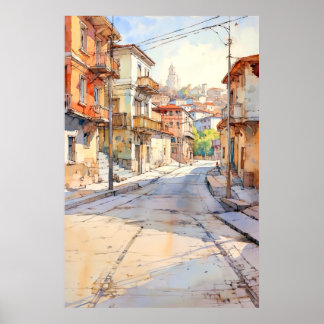 Póster de Arte Bohemi de la Calle de Tirana