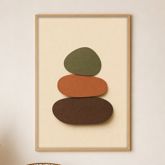 Póster de arte boho de Gouache Piedras del Río (Shown framed for scale. Poster ships unframed; frames are an optional add-on.)