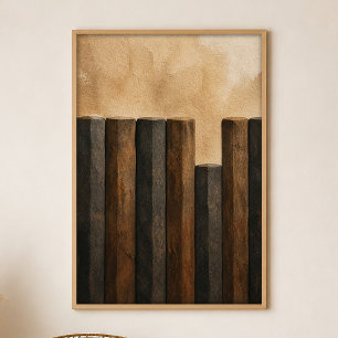 Póster de arte boho de Gouache ritmo de columna de