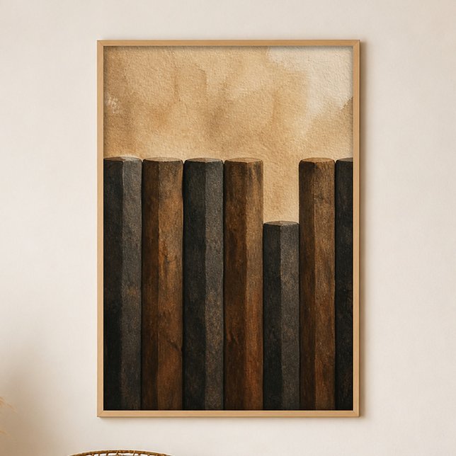 Póster de arte boho de Gouache ritmo de columna de (Shown framed for scale. Poster ships unframed; frames are an optional add-on.)